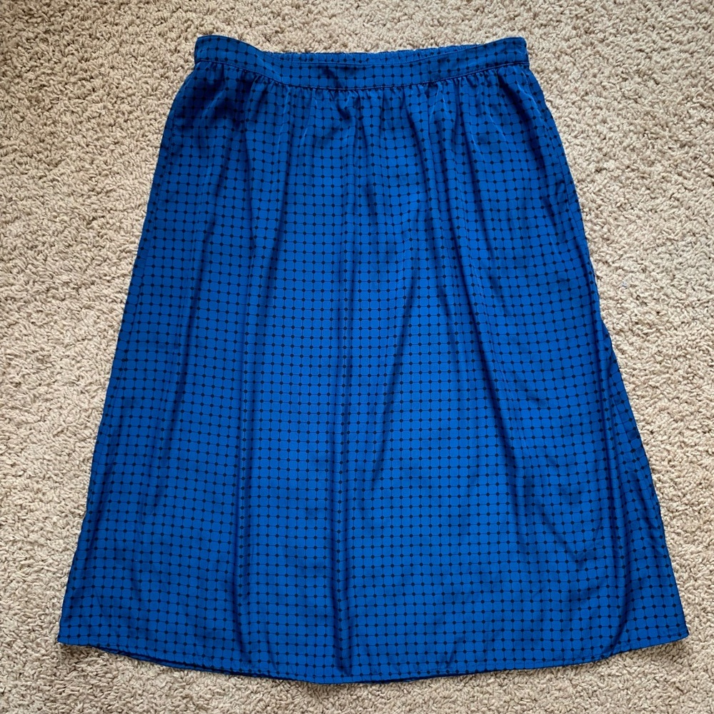 Halogen Midi Skirt Blue Black Print